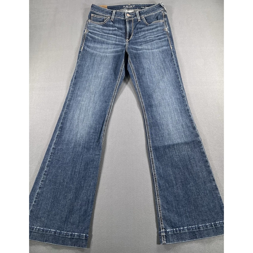 Ariat Womens 28R High Rise Slim Trouser Jeans Dark Wash Blue Stretch 10047324